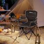 Voir la diapositive 2 : OUTSUNNY Chaise de camping pliante rembourrée - porte-gobelets, poches latérales rangement - sac transport inclus - noir