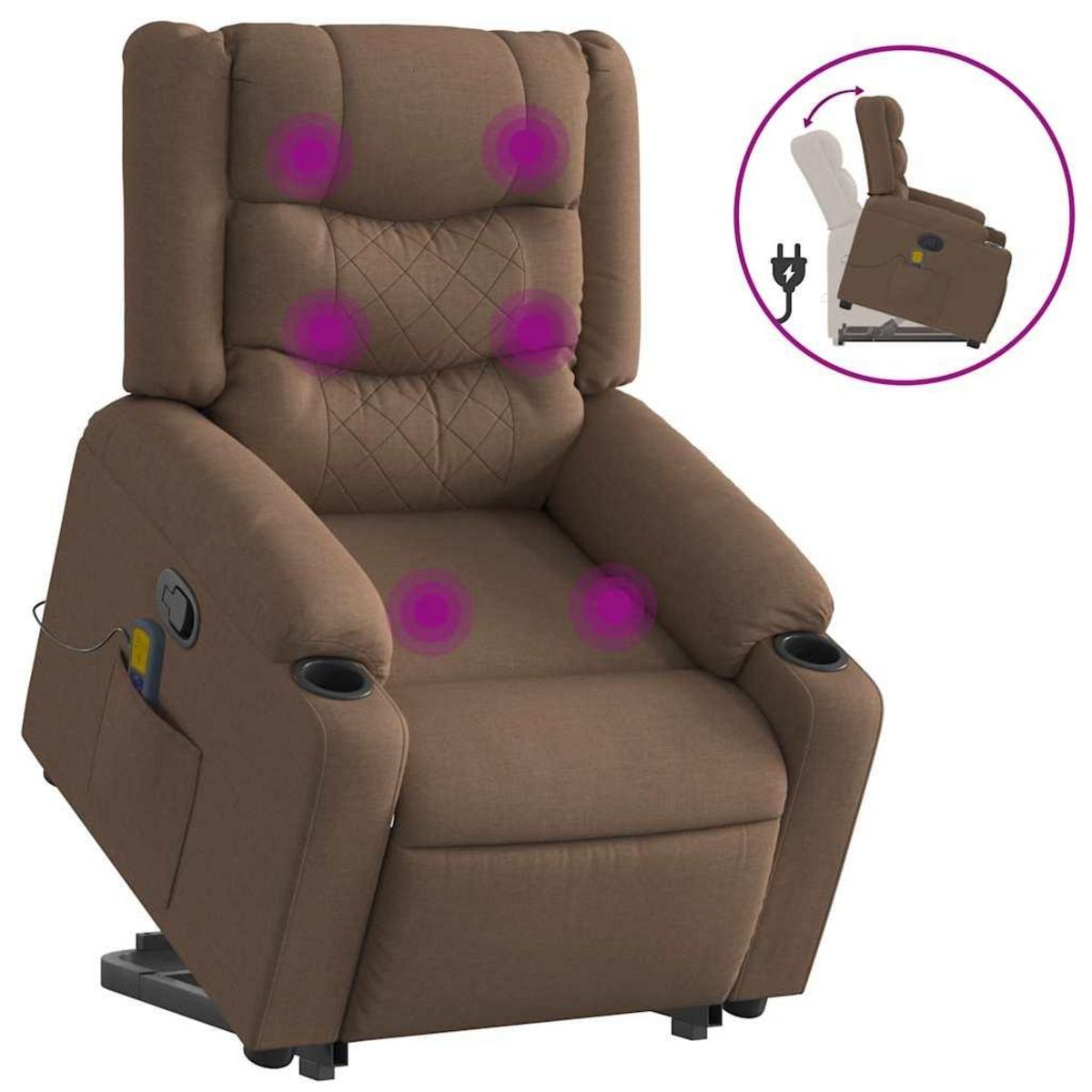 VIDAXL Fauteuil de massage inclinable Marron Tissu