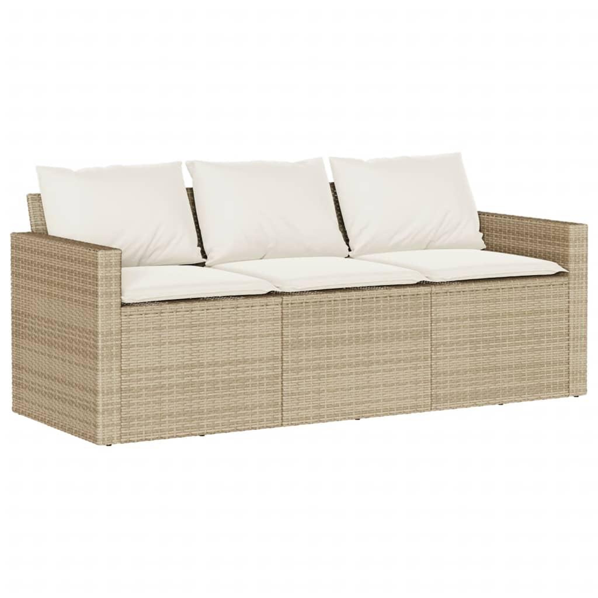 Voir la diapositive 4 : VIDAXL Ensemble a manger de jardin et coussins 2 pcs beige poly rotin