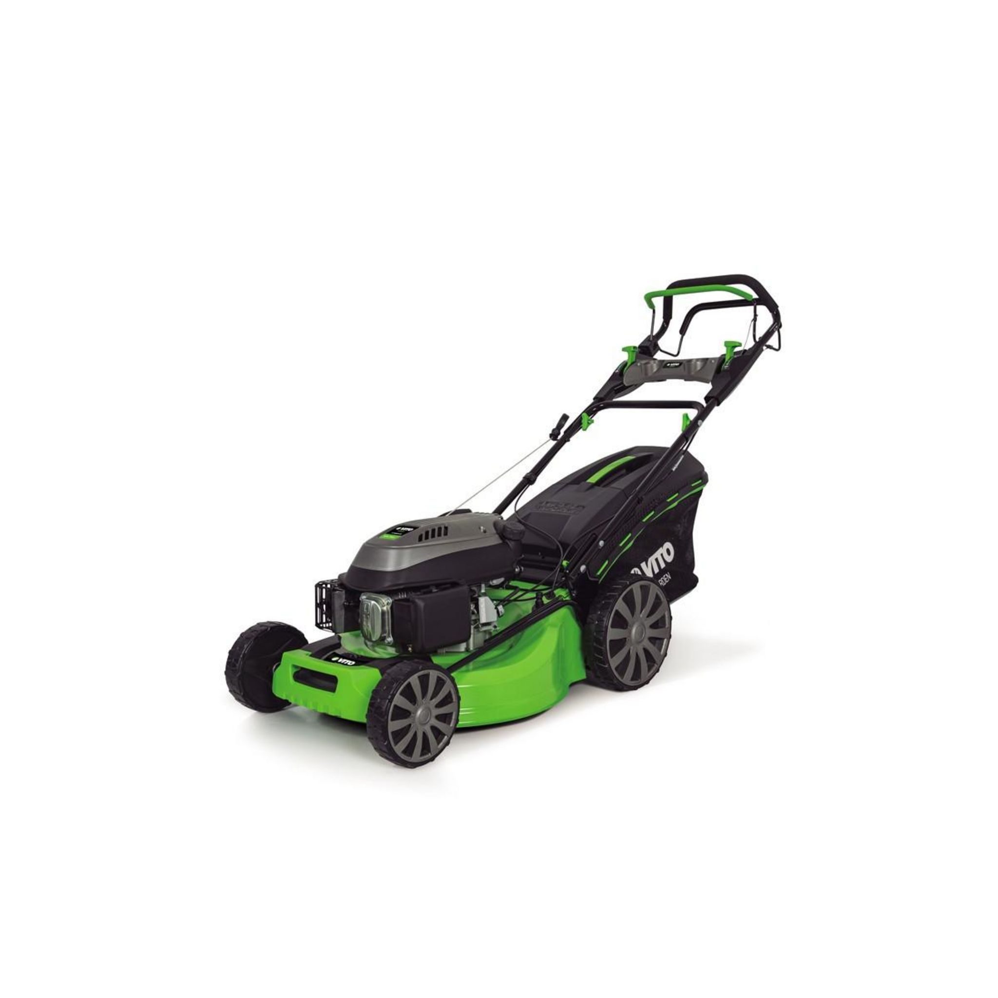 VITO Garden Tondeuse à gazon thermique 6,5 CV 196Cm3 Moteur 4 T Bac 65L Grandes surfaces VITO