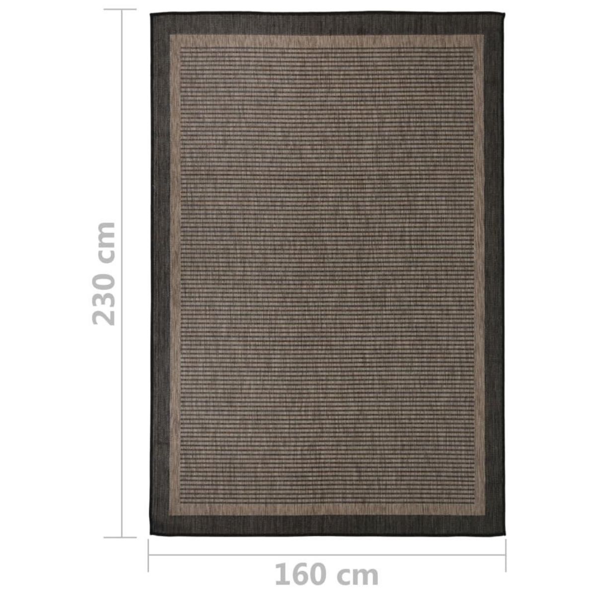 VIDAXL Tapis a tissage plat d'exterieur 160x230 cm Marron fonce