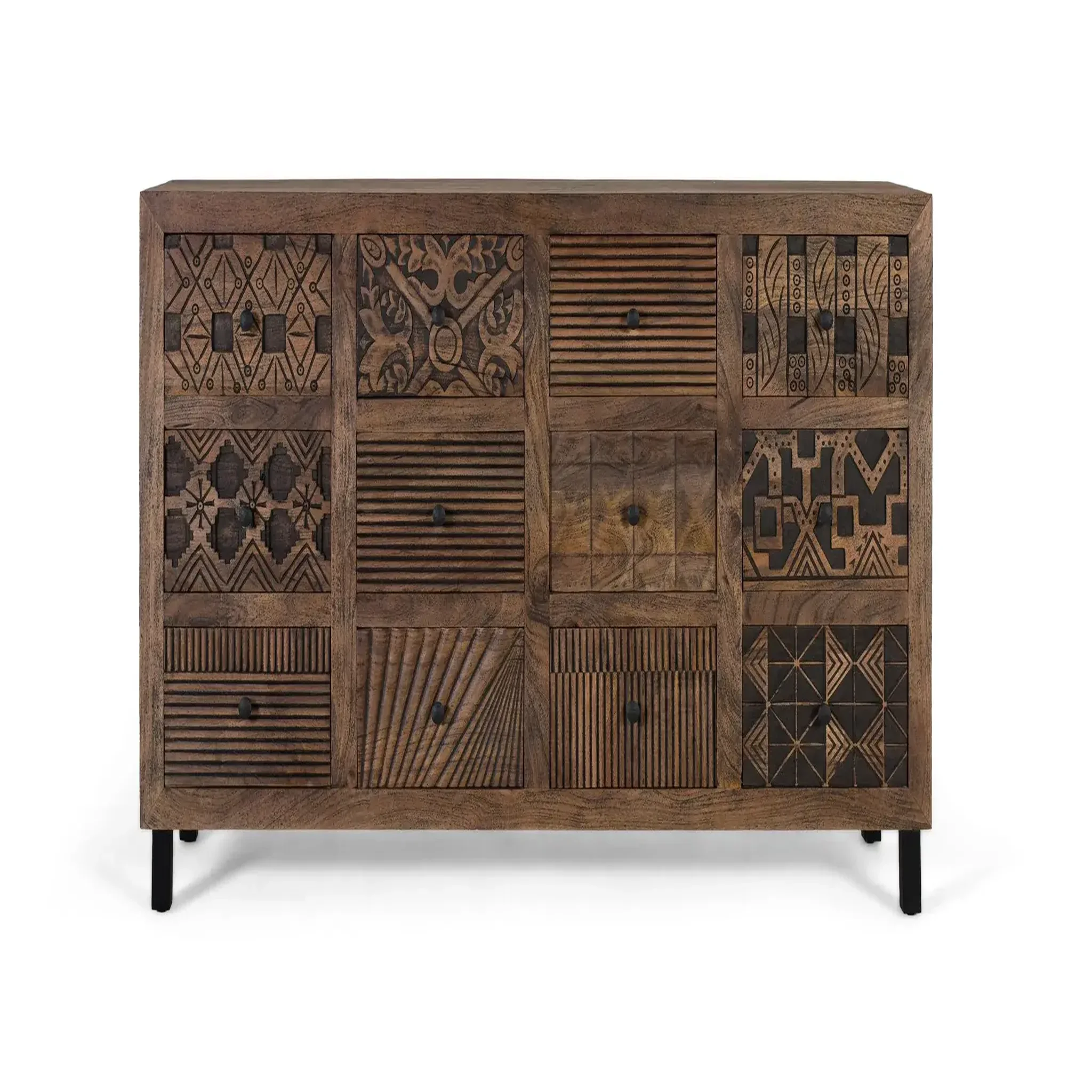 GINER Y COLOMER SL Buffet en bois de manguier 160cm style ethnique boho sculpté