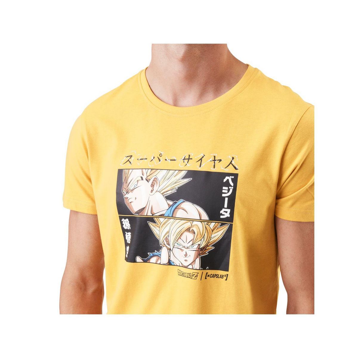 CAPSLAB Tee shirt homme col rond Dragon Ball Z Super Saiyan
