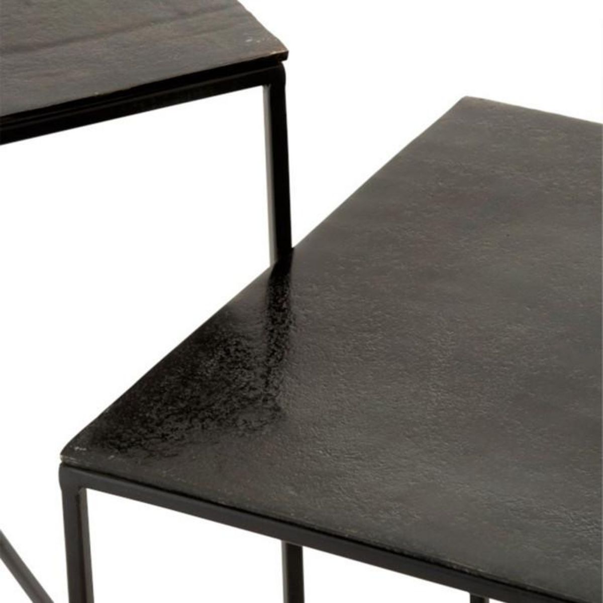 Paris Prix Lot de 2 Tables d'Appoint Gigognes  Oxidize  55cm Noir