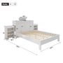 Voir la diapositive 3 : MERAX Lit avec rangement 140x200cm mdf coloris blanc