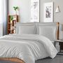 Voir la diapositive 2 : Sensei Maison Housse de couette rayée réversible satin de coton VERSALUXE