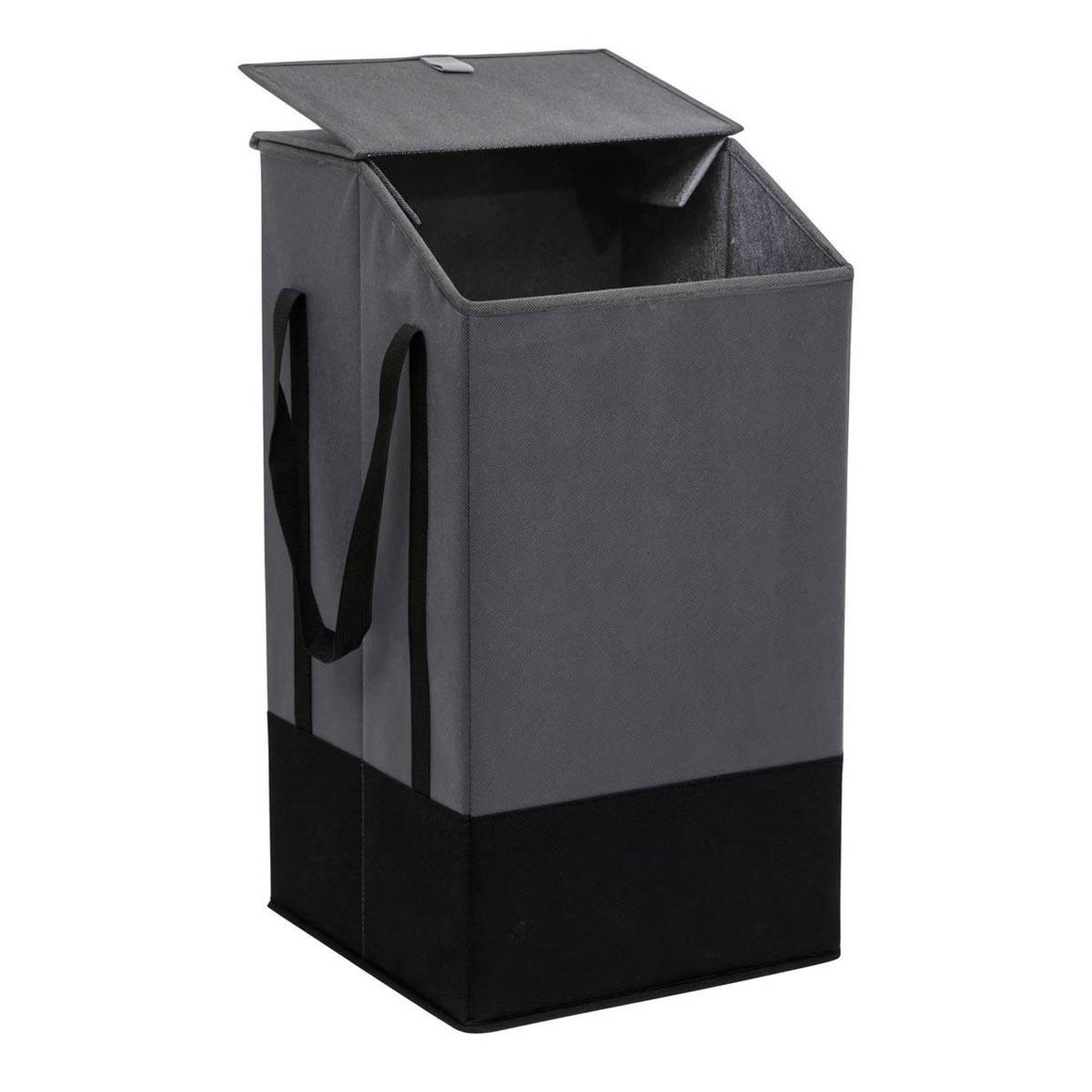 Voir la diapositive 2 : FIVE Panier à linge en tissu  bicolore  45l gris