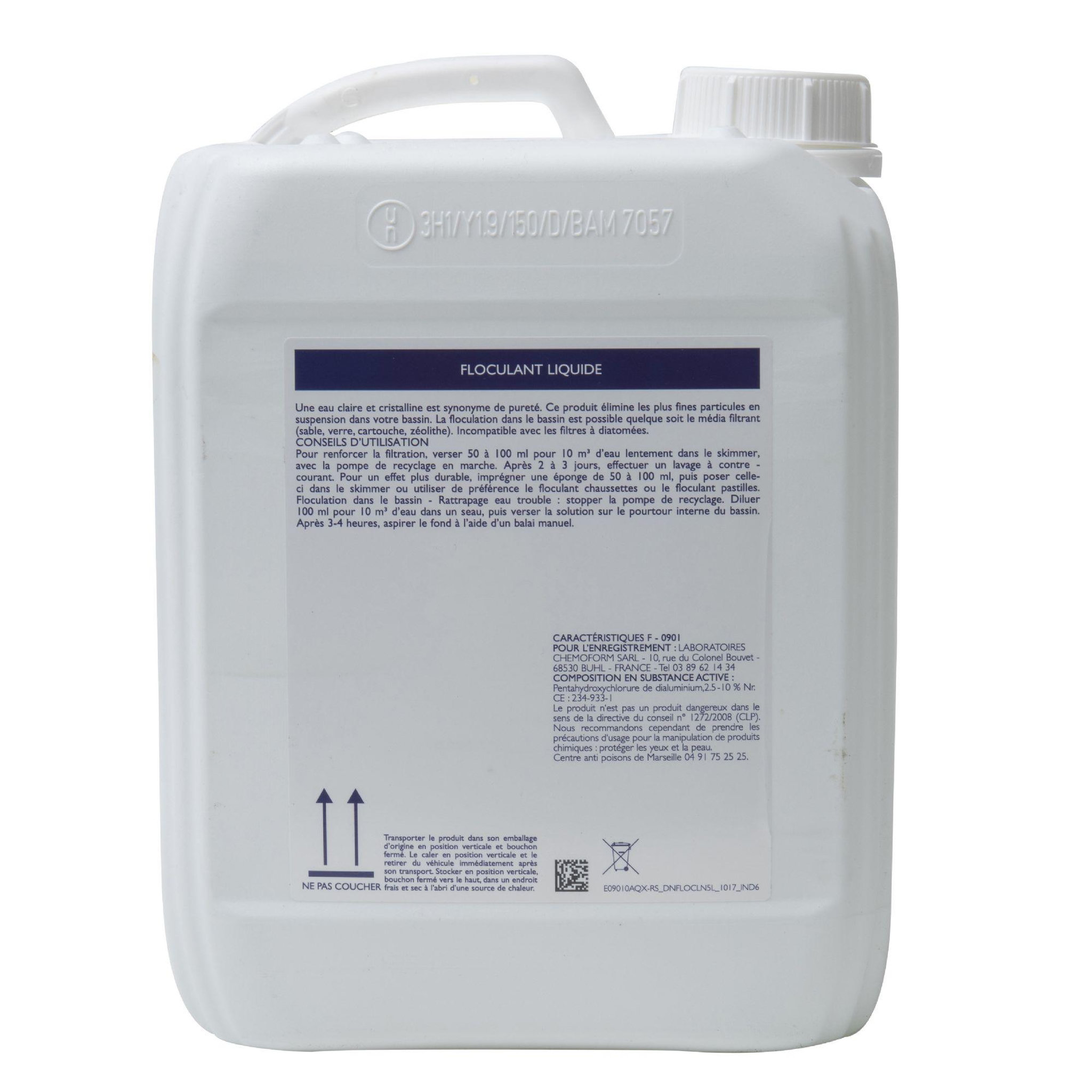 Voir la diapositive 3 : AQUALUX Floculant liquide pour piscine 5 litres