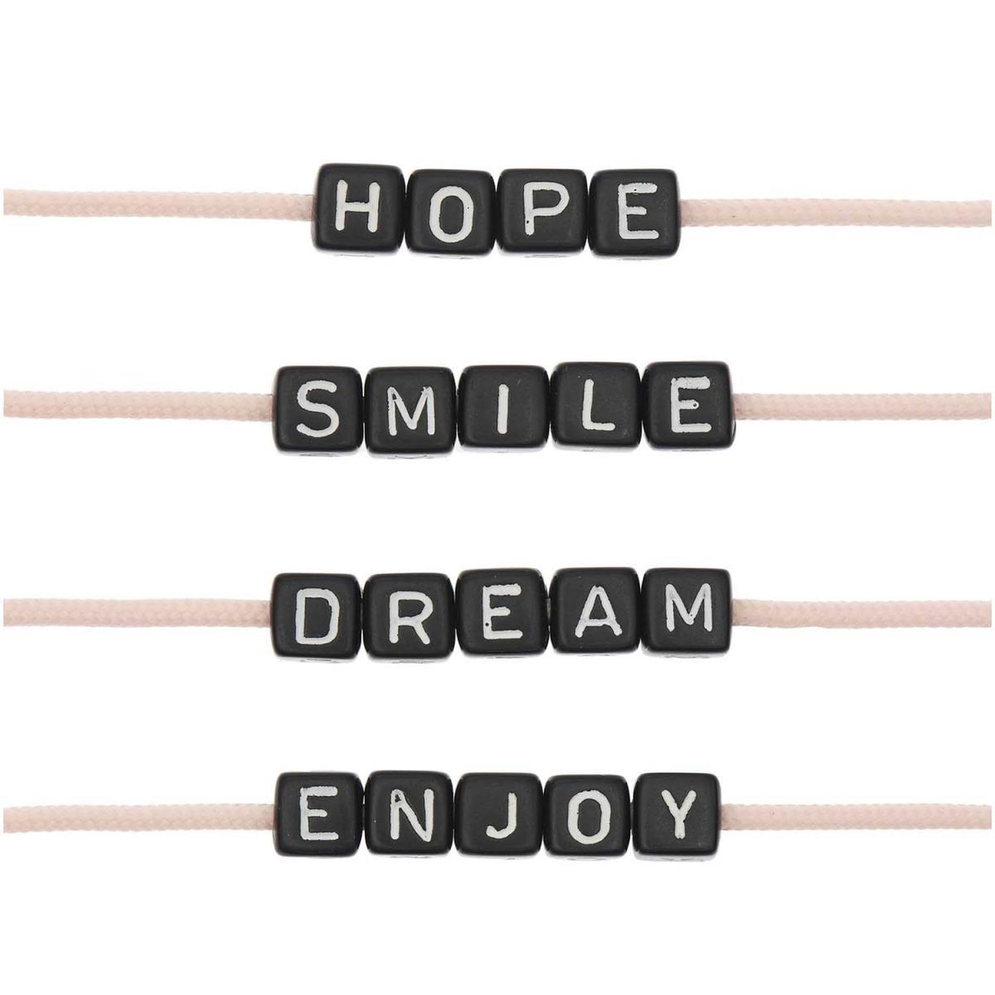 Voir la diapositive 2 : RICO DESIGN Itoshii parck de 19 perles ponii noires hope smile dream enjoy