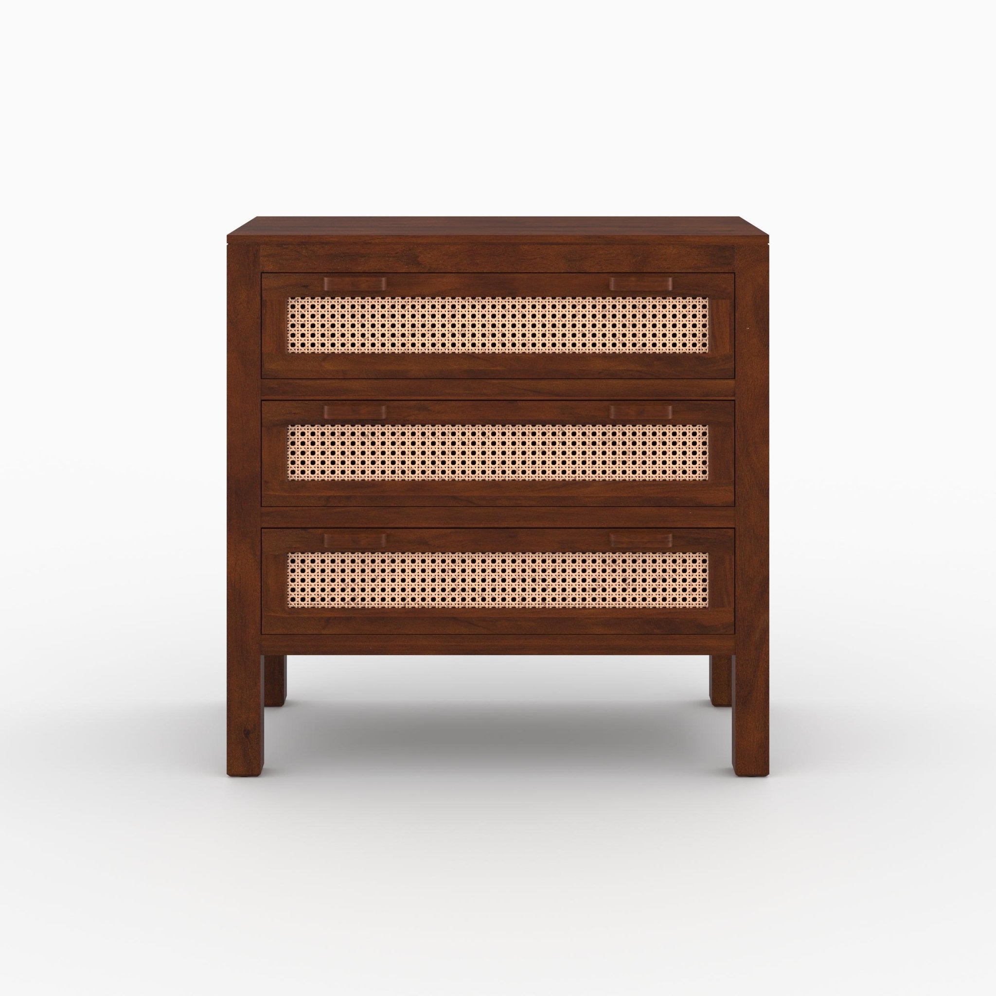 MAISON PAVANE Commode en bois de manguier et cannage-tiki