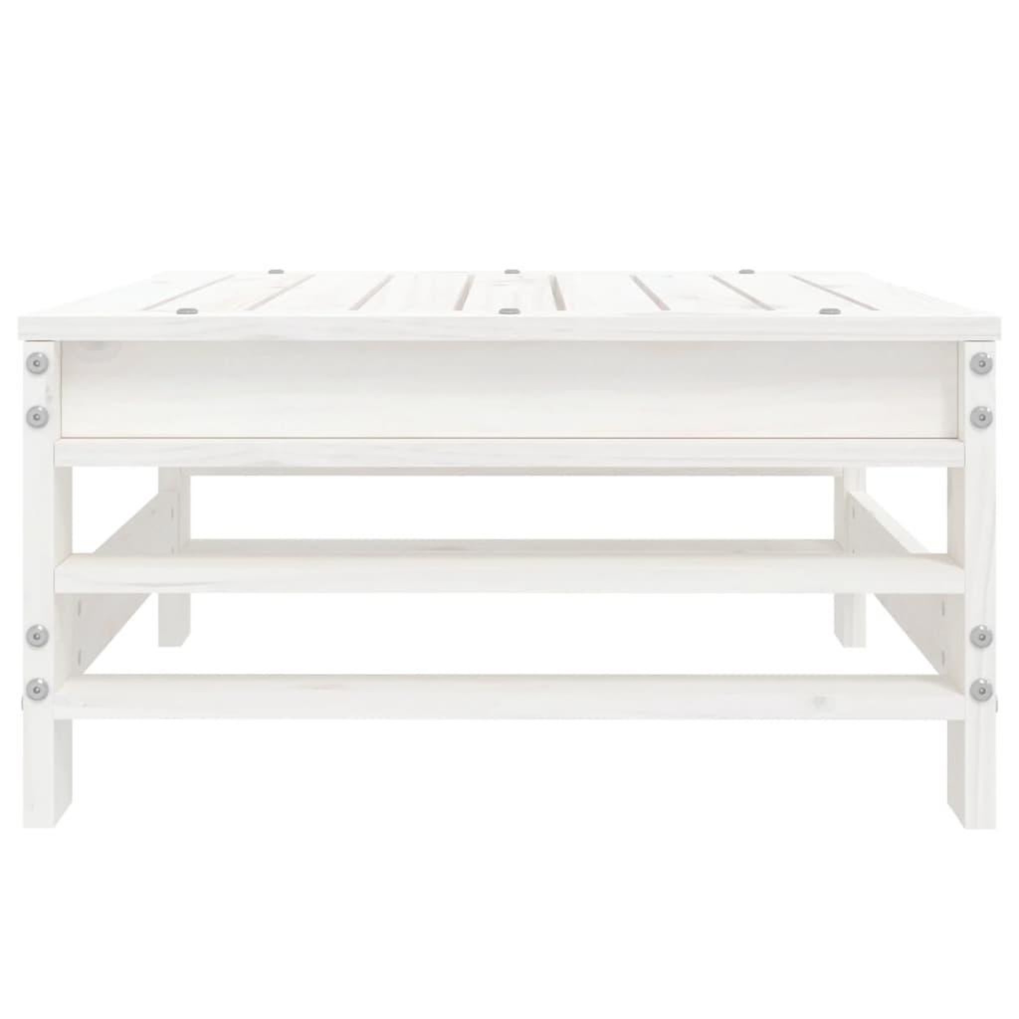 Voir la diapositive 4 : VIDAXL Repose-pied de jardin blanc bois de pin massif
