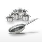 ELO Lot Poêle 28 cm et 4 Faitouts Elo Relief Solution