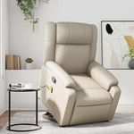 VIDAXL Fauteuil inclinable de massage Creme Similicuir
