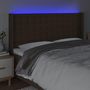 Voir la diapositive 4 : VIDAXL Tete de lit a LED Marron fonce 203x16x118/128 cm Tissu