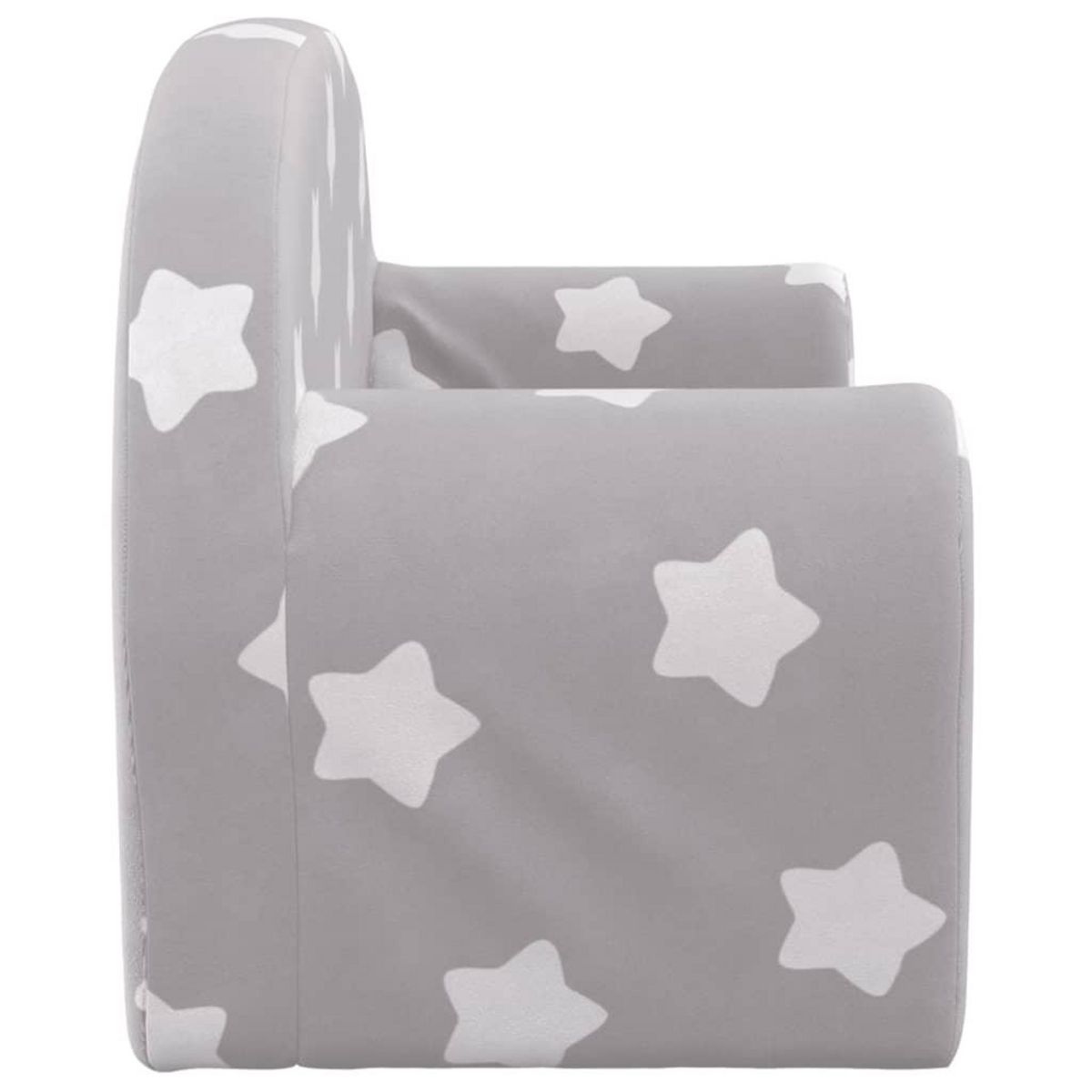 VIDAXL Canape-lit enfant 2 places gris clair etoiles peluche douce