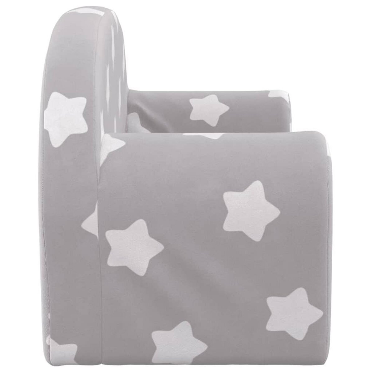 VIDAXL Canape-lit enfant 2 places gris clair etoiles peluche douce