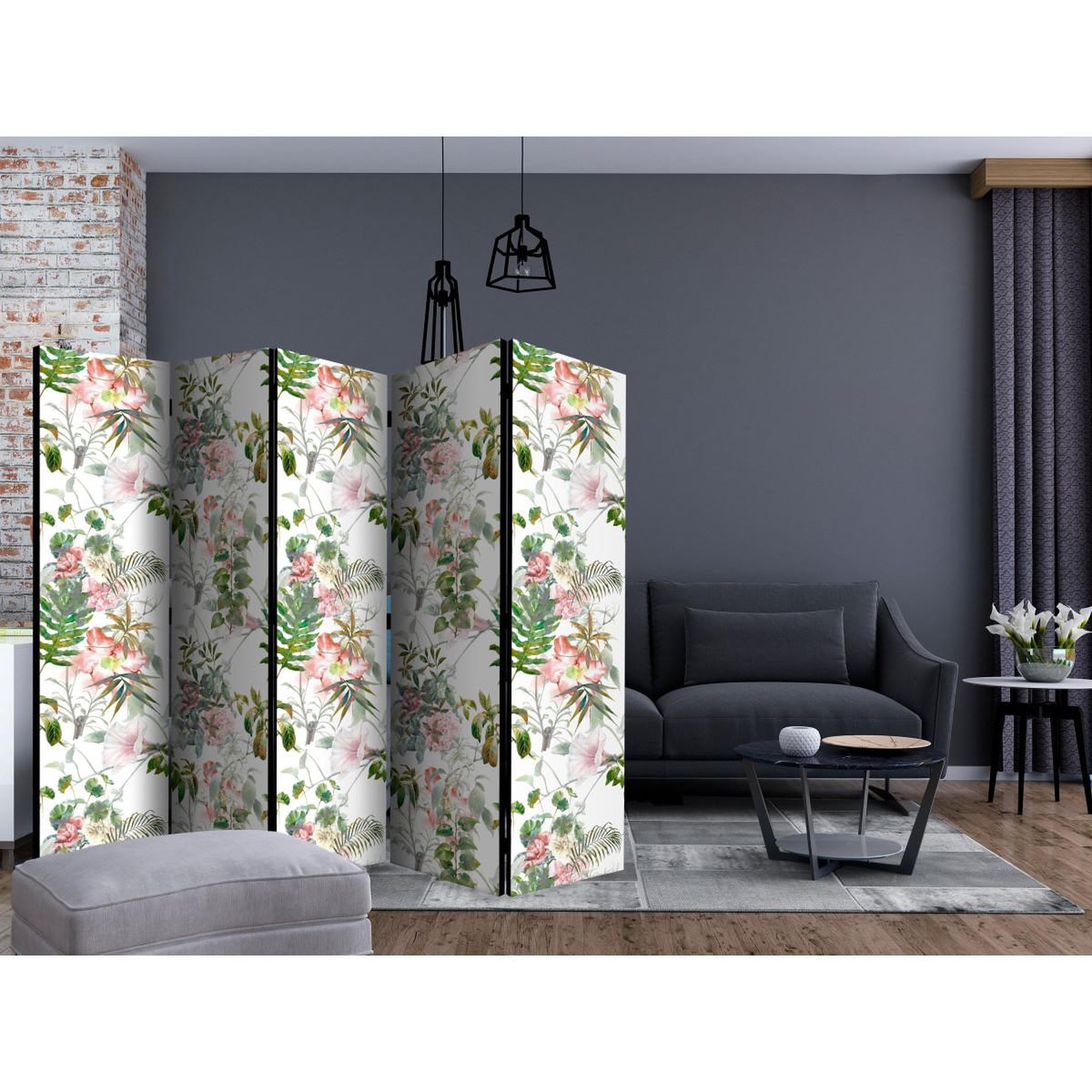 Voir la diapositive 2 : Paris Prix Paravent 5 volets  beautiful garden  172x225cm
