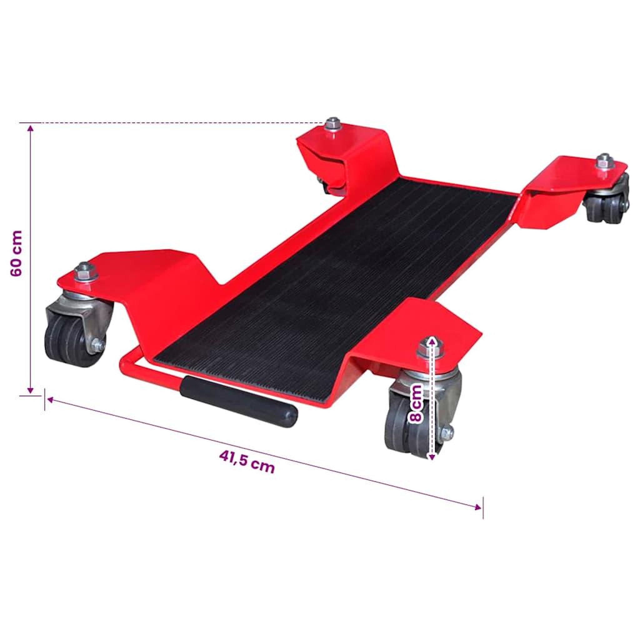 Voir la diapositive 5 : VIDAXL Chariot de moto rouge