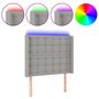 Voir la diapositive 2 : VIDAXL Tete de lit a LED Gris clair 83x16x118/128 cm Tissu