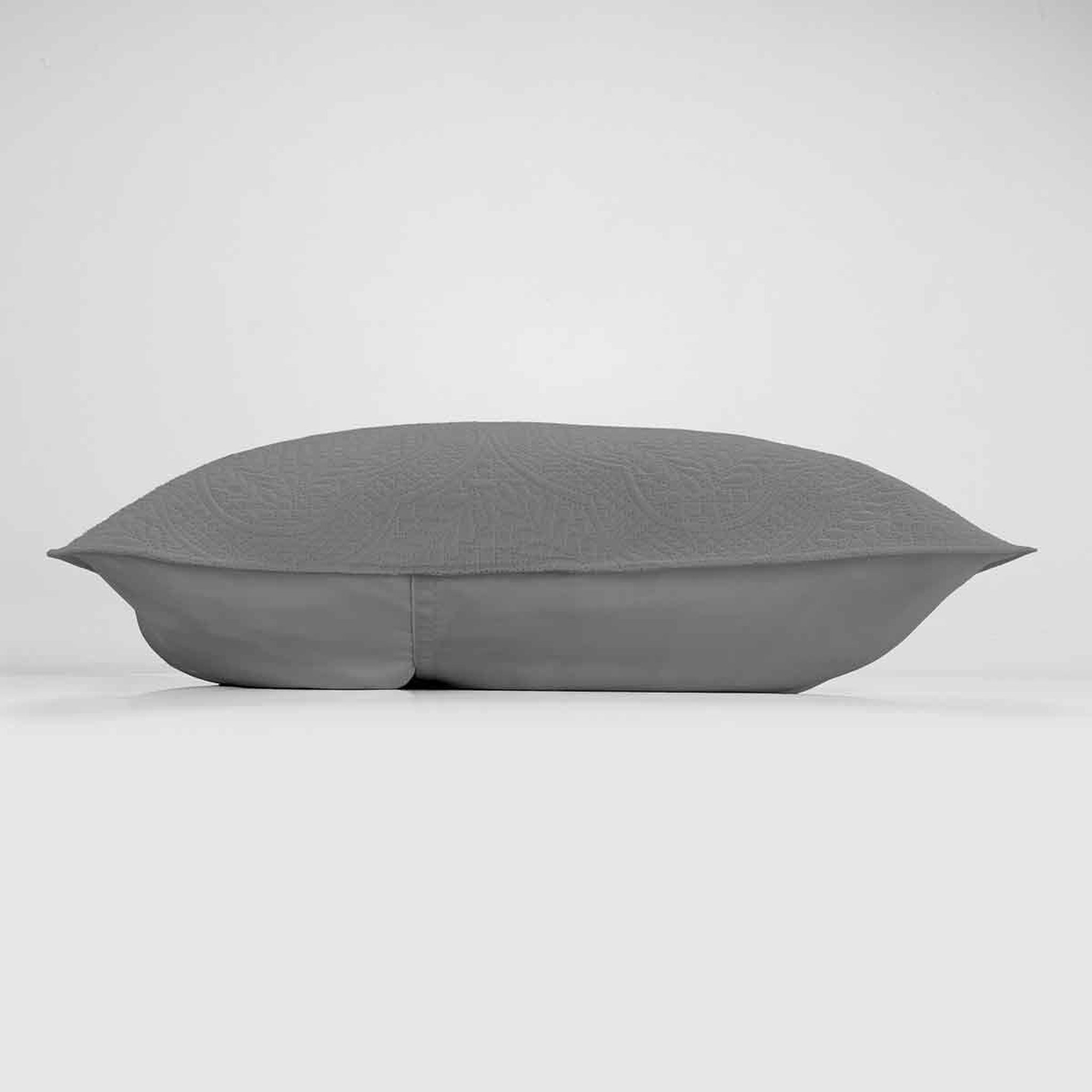 Voir la diapositive 2 : Douceur d'Intérieur Housse de coussin  romane  60x60cm anthracite
