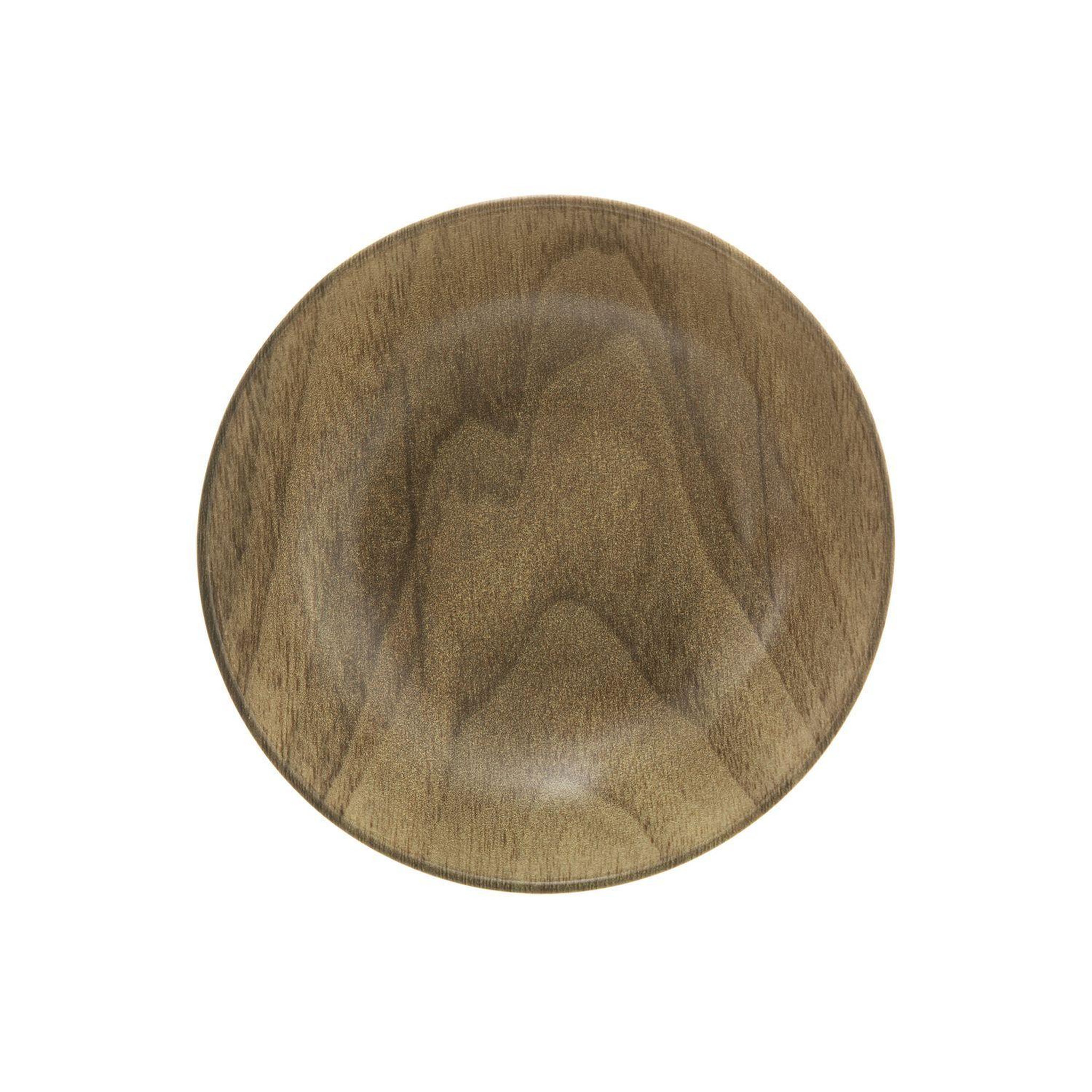 Voir la diapositive 4 : TOILINUX Lot de 2 assiettes creuses effet bois mood - marron