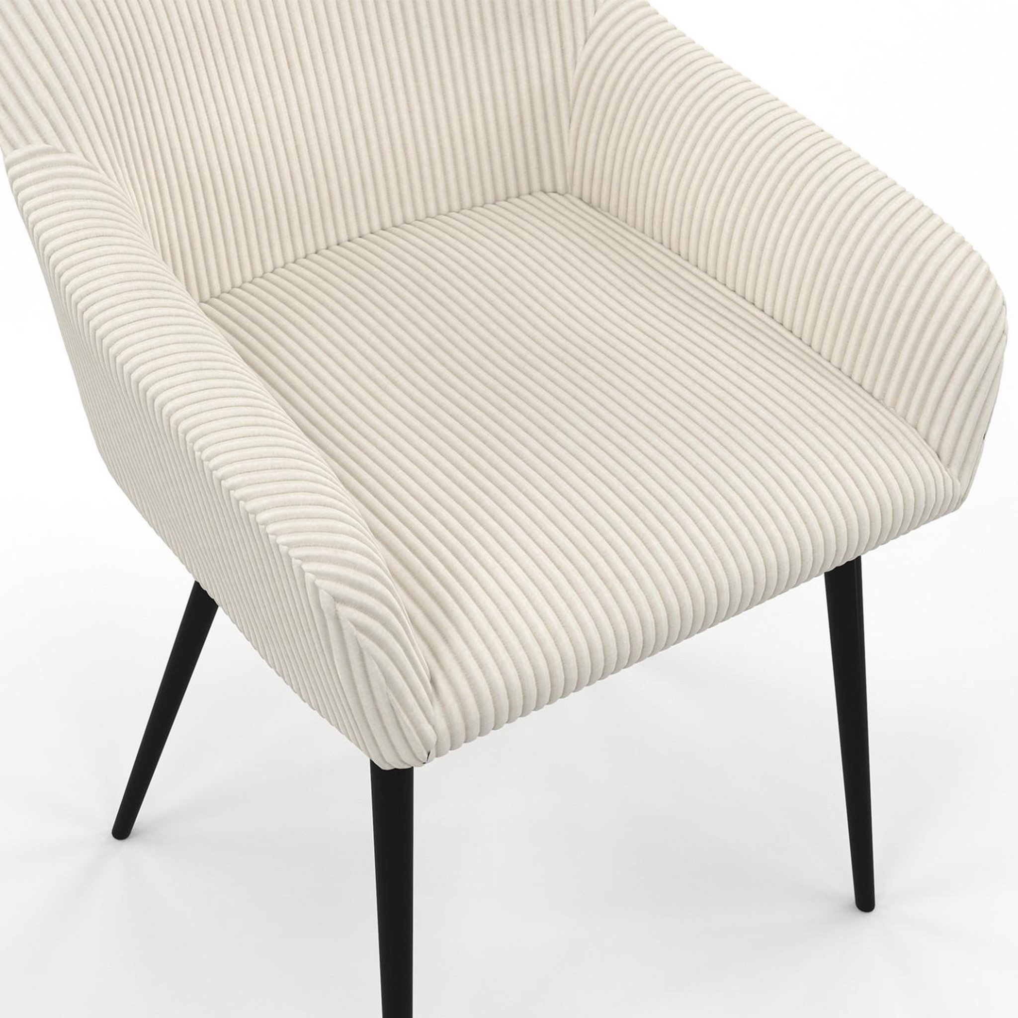 Voir la diapositive 6 : ID MARKET Lot de 2 chaises de salle à manger, fauteuils de table jany en velours côtelé beige