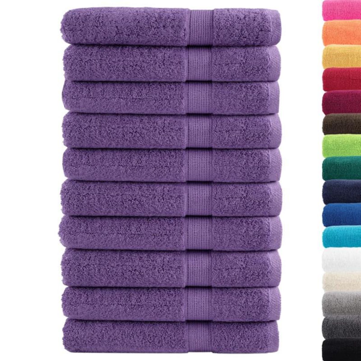 VIDAXL Serviettes de sauna de qualité supérieure SOLUND 10 pcs violet