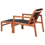 VIDAXL Chaise de jardin et repose-pied Eucalyptus solide et textilene