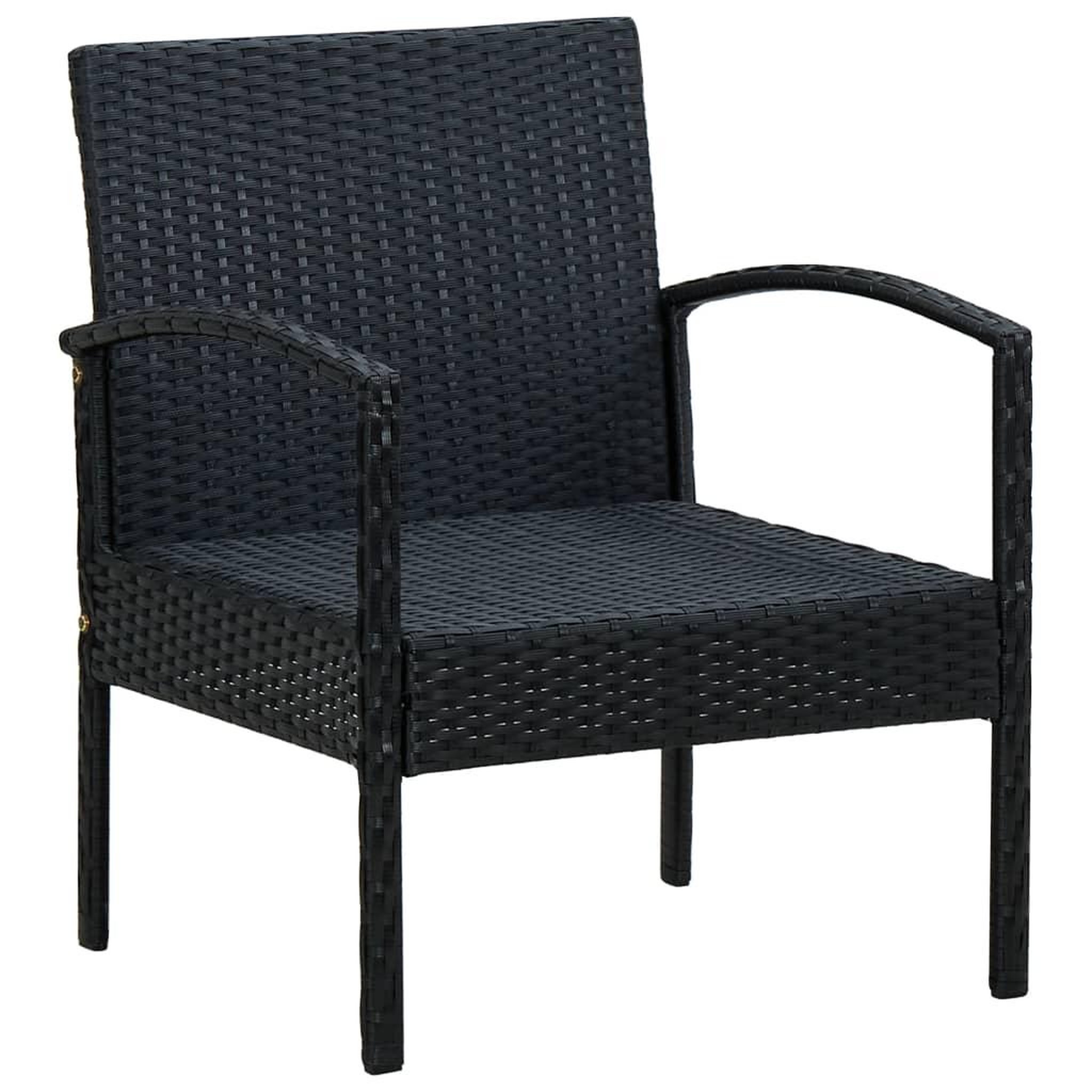Voir la diapositive 5 : VIDAXL Chaise de jardin avec coussin Resine tressee Noir