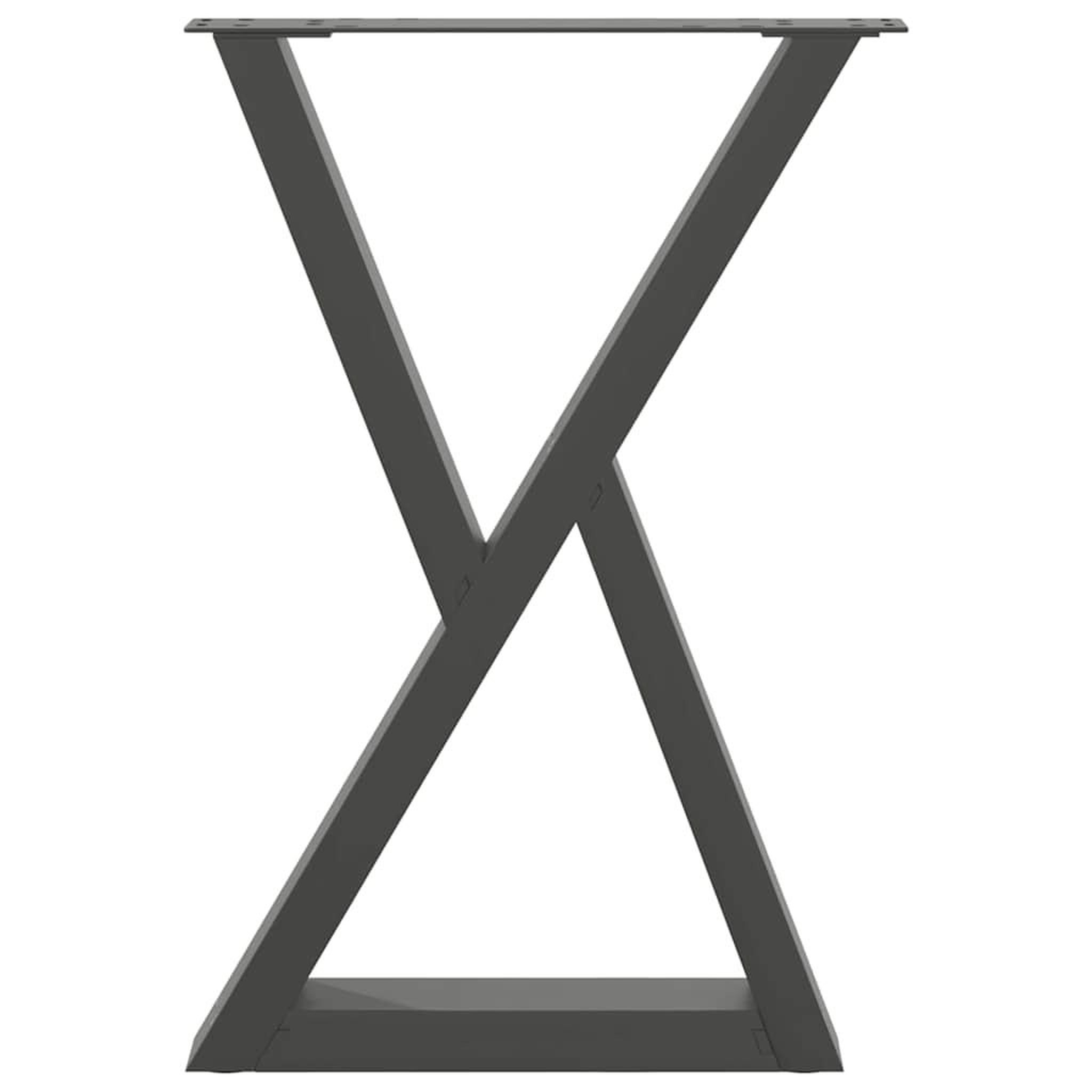 Voir la diapositive 5 : VIDAXL Pieds de table a manger 2 pcs anthracite 50x(72-73,3)cm