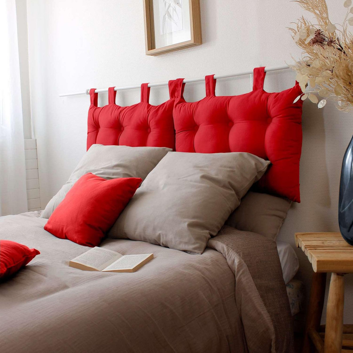 TOILINUX Tête de lit coussin Panama à suspendre