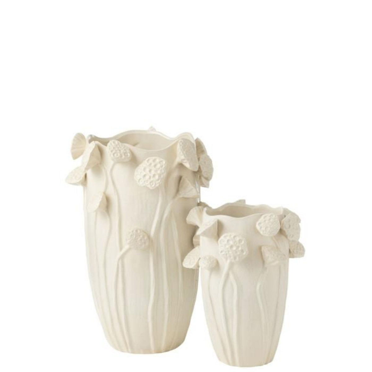 Paris Prix Vase Déco Lotus en Argile  Botanica  51cm Beige