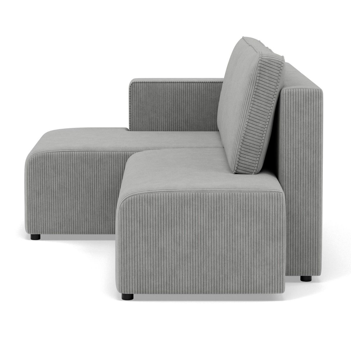 BEST MOBILIER Topaze - canapé d'angle gauche 4 places convertible avec coffre en velours côtelé