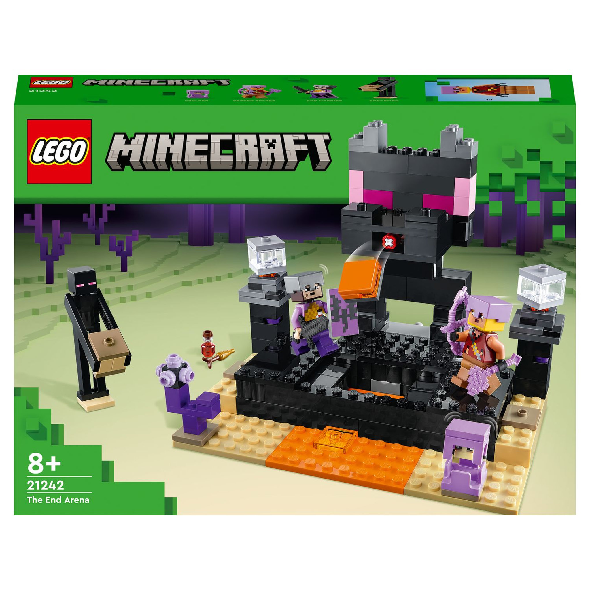 Voir la diapositive 1 : LEGO Minecraft 21242 L'arène de l'End, Jouet de Combat avec Lave, Figurine Dragon de l'Ender et Enderman