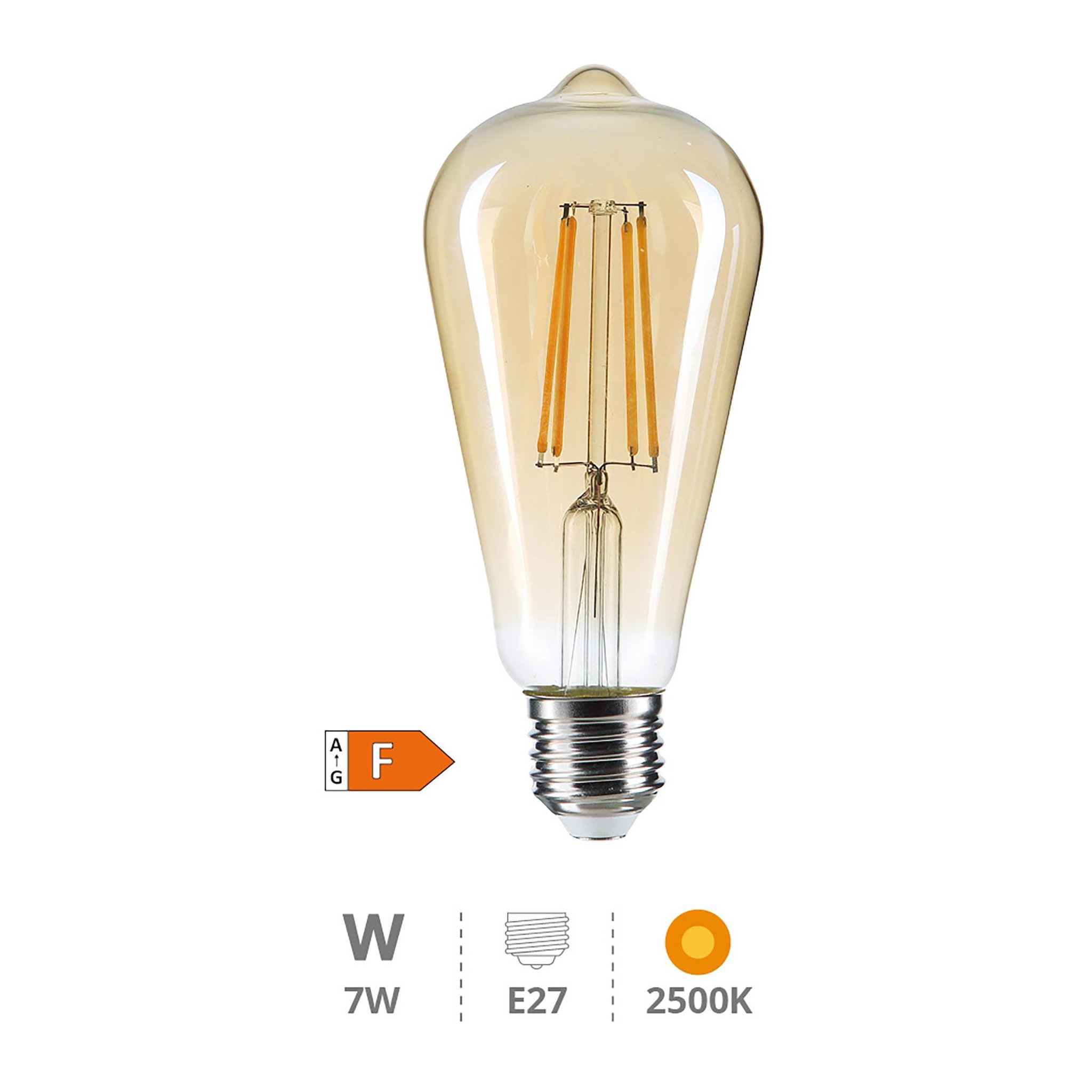 Voir la diapositive 2 : Gsc Ampoule LED Poire Vintage 7W E27