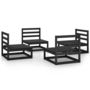 Voir la diapositive 2 : VIDAXL Salon de jardin 4 pcs noir bois de pin massif