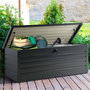 Voir la diapositive 2 : ID MARKET Coffre de rangement métal verrouillable gris anthracite pour jardin 600L 165x70x63 cm