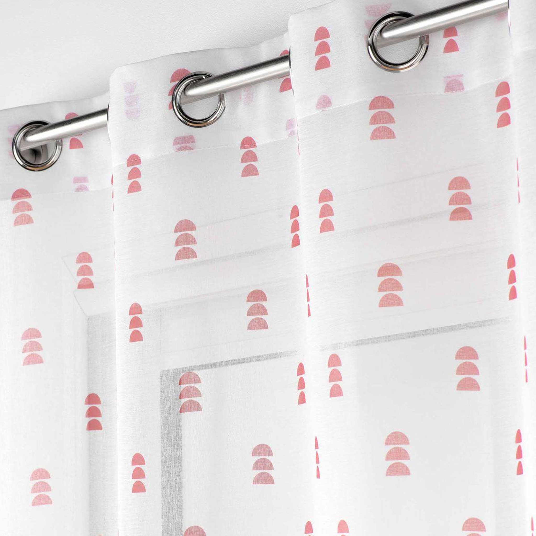 Voir la diapositive 2 : Douceur d'Intérieur Rideau voilage à œillets  geokid  140x240cm rose