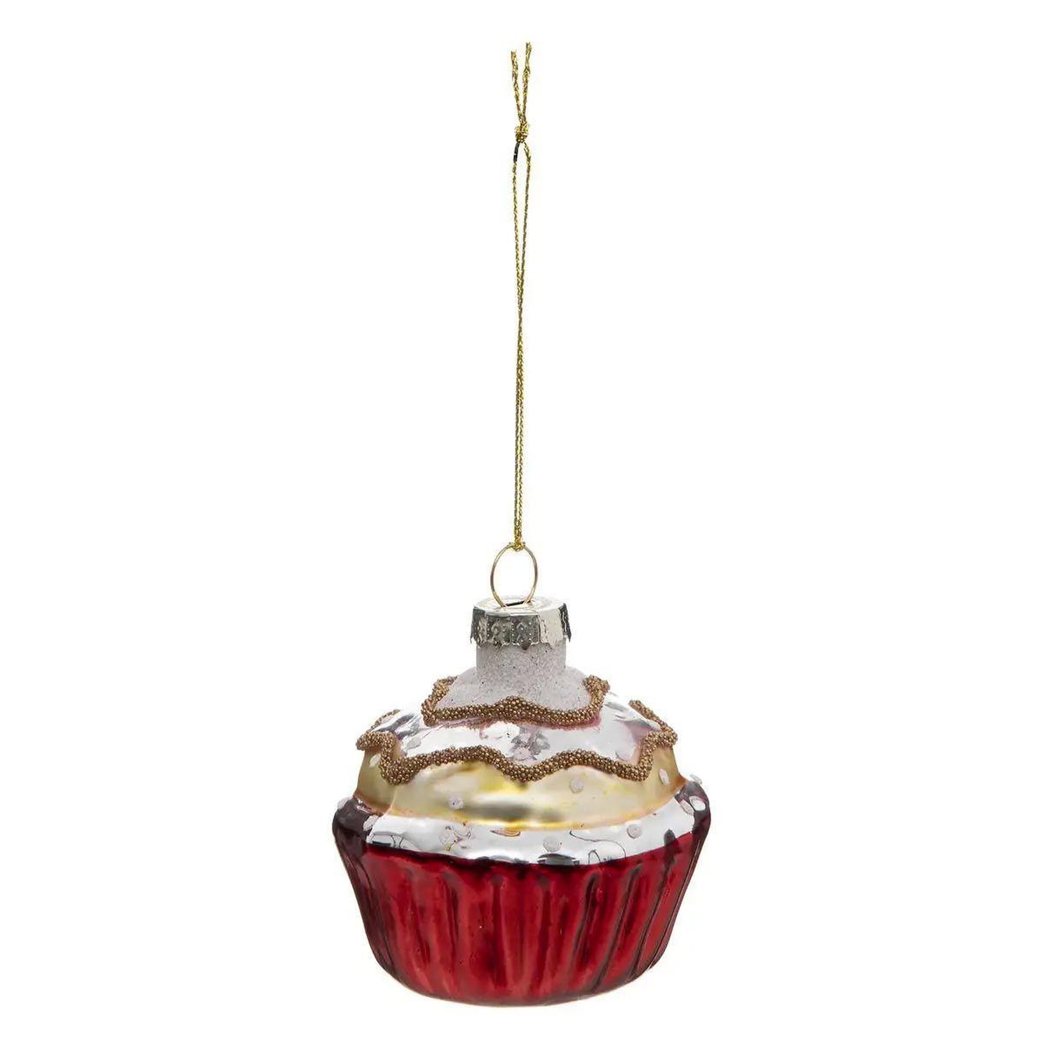 ATMOSPHERA Sujet de noël déco  cupcake  6cm rouge
