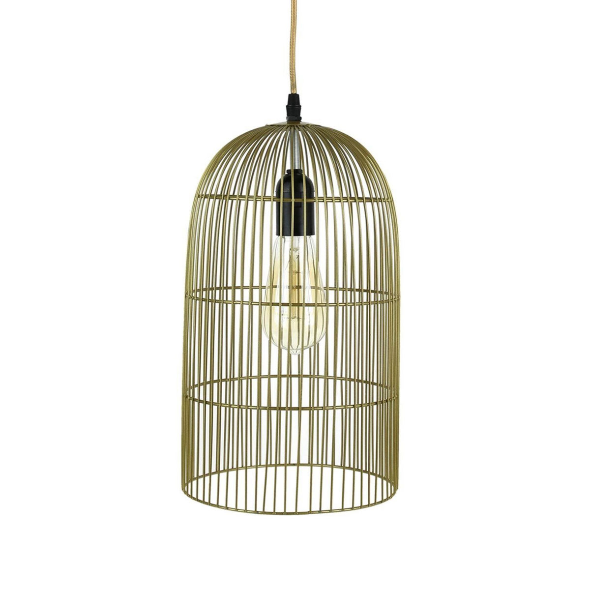 The Home Deco Factory Suspension luminaire en métal filaire Cage - Diam. 20 cm