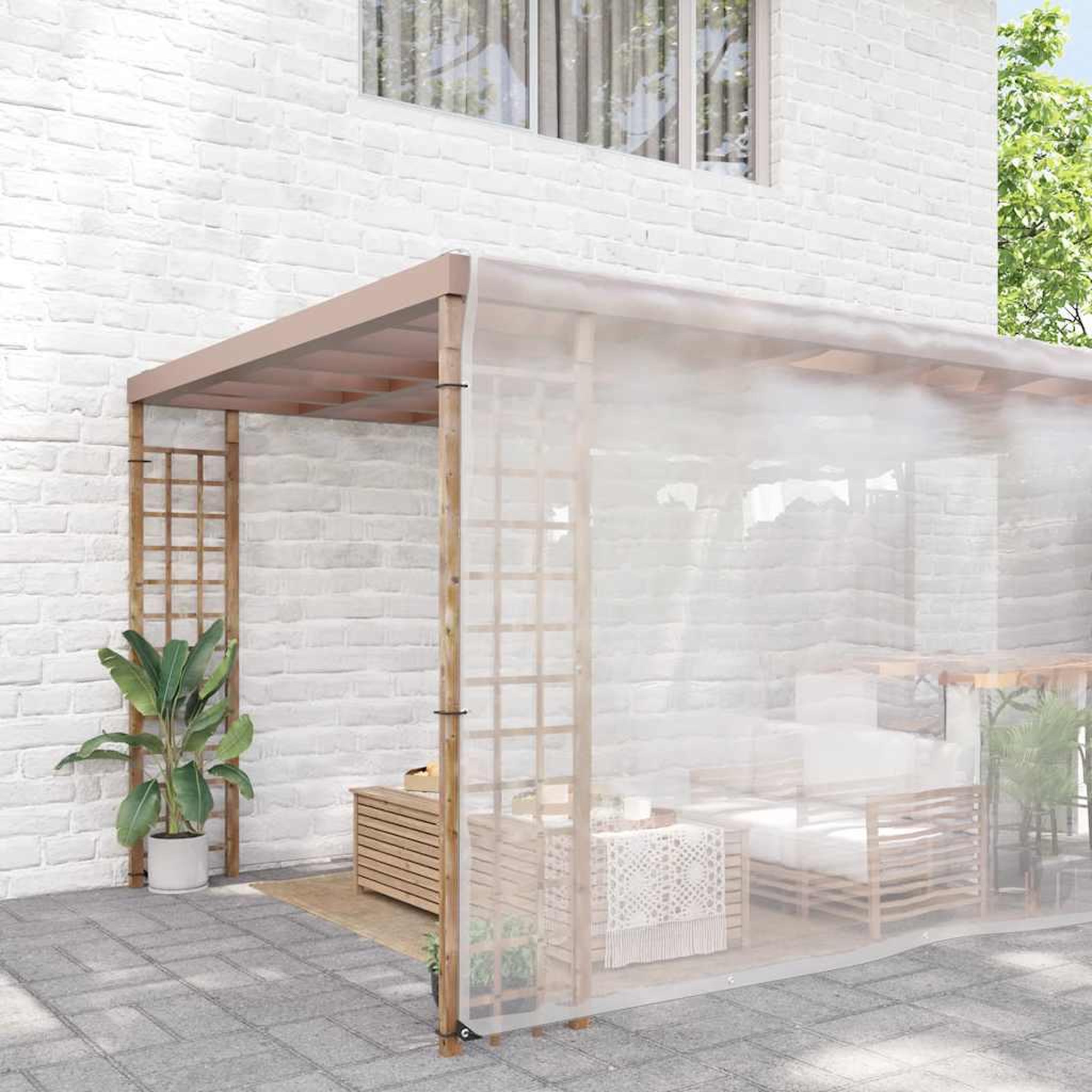 Voir la diapositive 2 : VIDAXL Bache transparente avec œillets 8x8 m polyethylene