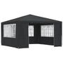 Voir la diapositive 2 : VIDAXL Tente de reception et parois laterales 4x4 m Anthracite 90 g/m^2