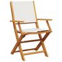 Voir la diapositive 3 : VIDAXL Ensemble a manger de jardin 5 pcs blanc creme tissu bois massif