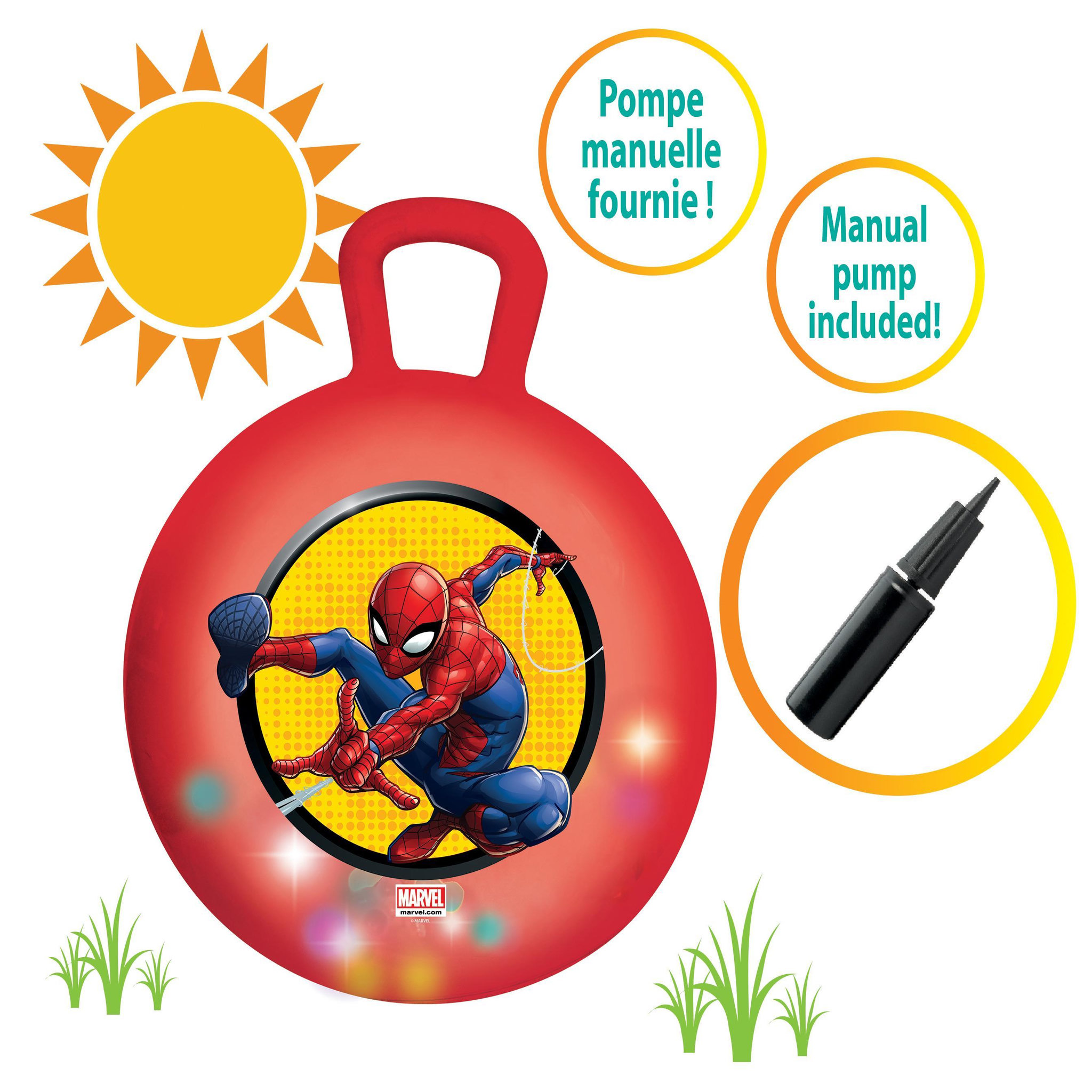 Voir la diapositive 2 : Lexibook Balle Sauteuse Gonflable Spiderman 45cm