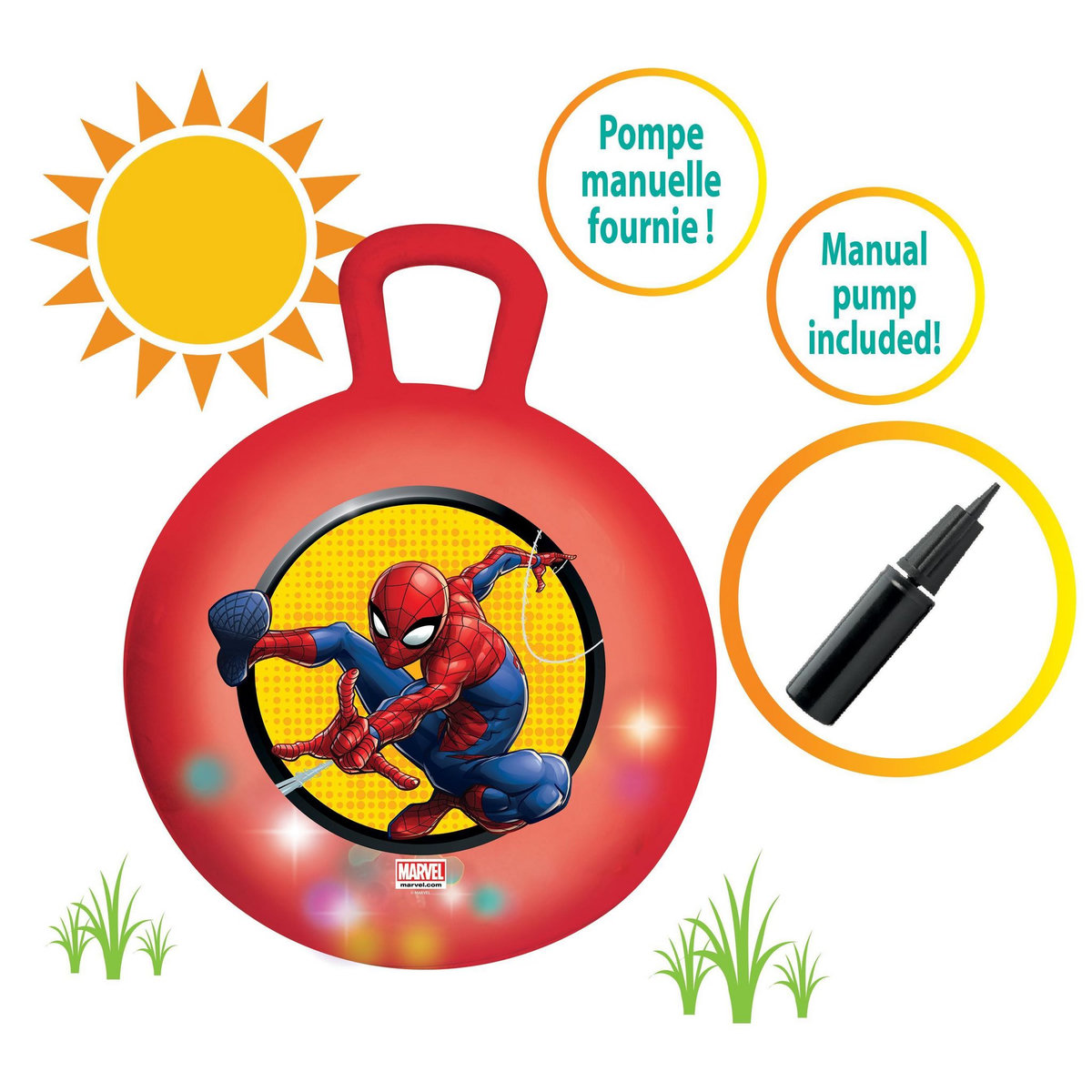 Lexibook Balle Sauteuse Gonflable Spiderman 45cm