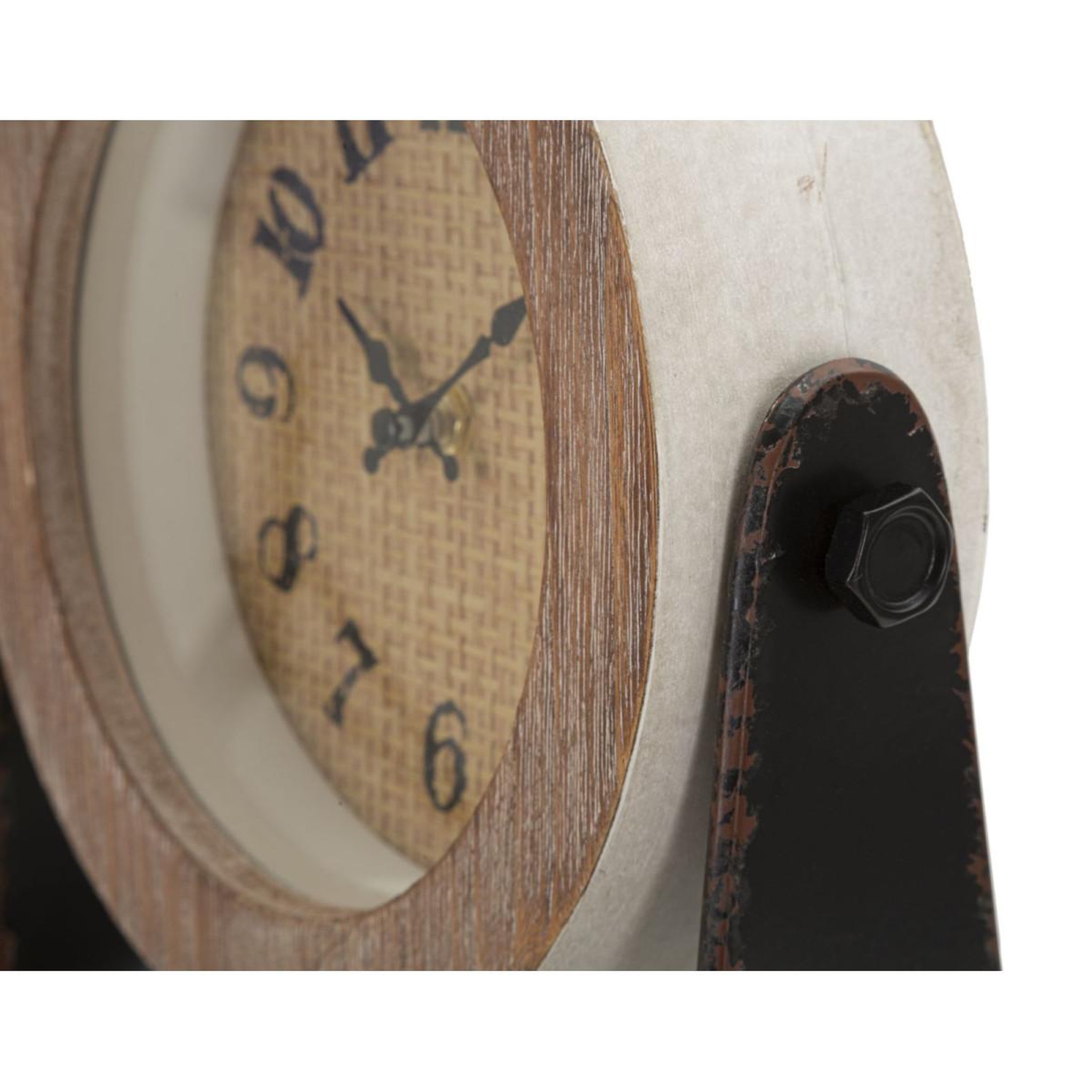Voir la diapositive 3 : Paris Prix Horloge à poser en bois  round  24cm marron