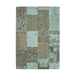 Paris Prix Tapis Tissé Vintage Patchwork  Symphony  Turquoise. Coloris disponibles : Bleu