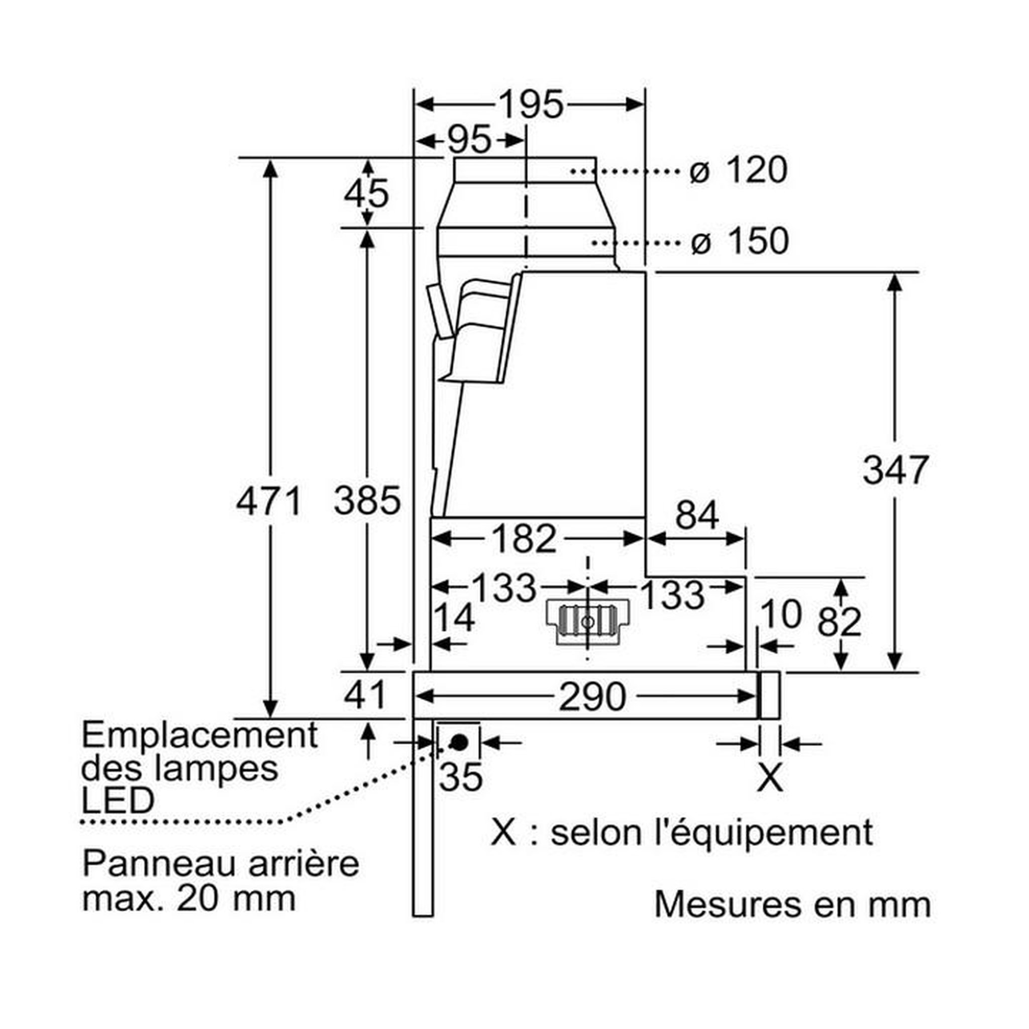 Voir la diapositive 6 : Neff Hotte télescopique 60cm 399m³/h argent métallisé - d46ed52x1