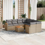 Voir la diapositive 1 : VIDAXL Salon de jardin avec coussins 9 pcs beige resine tressee