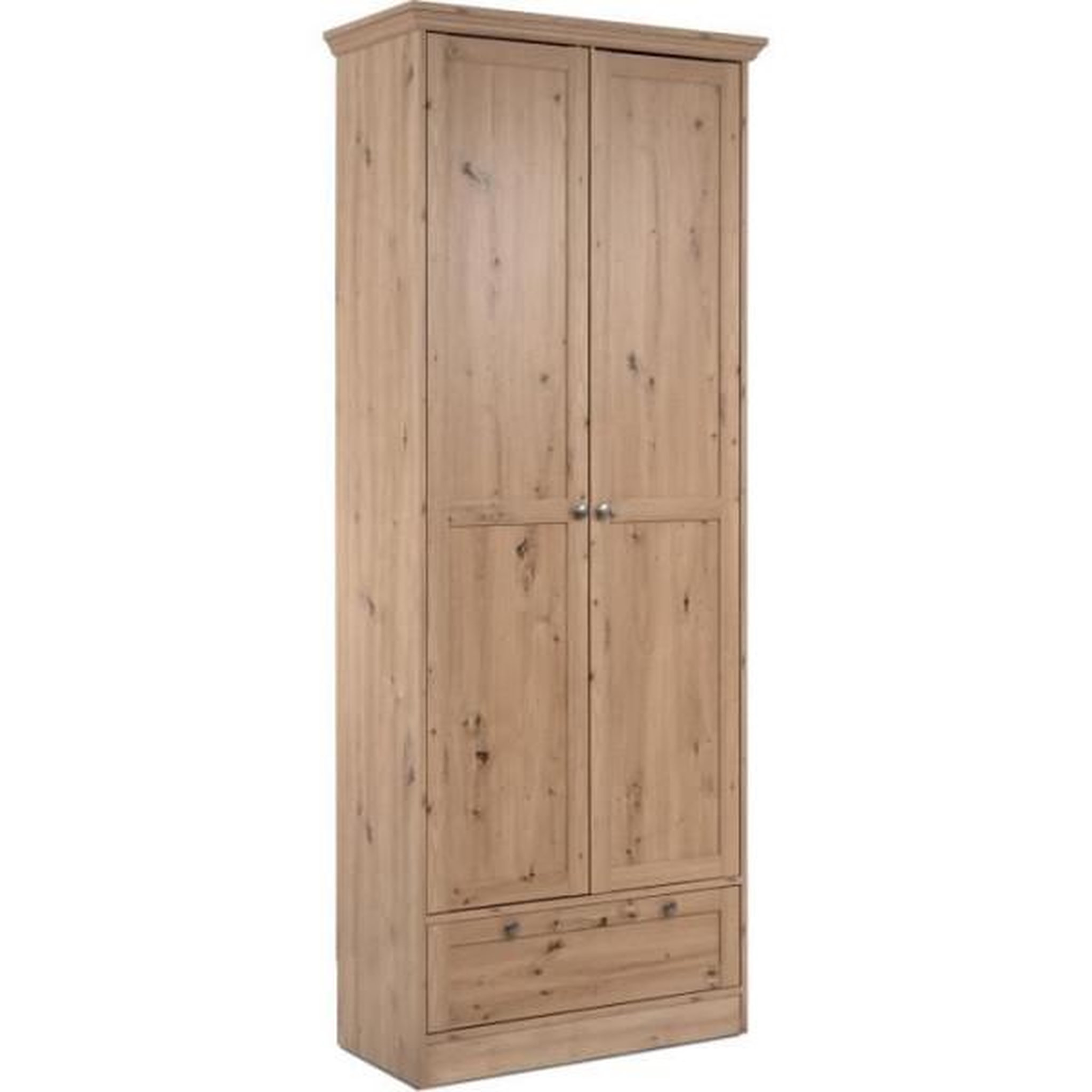 Finori Armoire - timber 40a - décor chene artisan - 2 portes a cadre, 1 tiroir - 80 x 39 x 200 cm